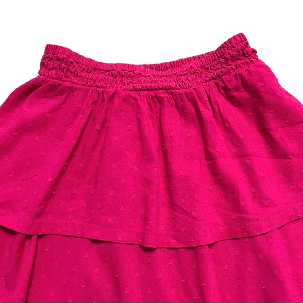 Old Navy M (8) Fuchsia Pink Tiered Swiss Dot Mini Skirt
